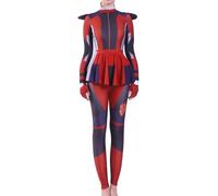 Cnulaueu Descendants Rise of Red Cosplay Costume Jumpsuit Bodysuit Halloween Outfit Evie Uniform Suit (Red, S)