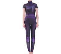 Cnulaueu Descendants Rise of Red Cosplay Costume Jumpsuit Bodysuit Halloween Outfit Evie Uniform Suit (Purple, XL)