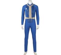 Cnulaueu Men's Fall Vault 33 Costume Uniform Suit Cooper Howard Cosplay Halloween Outfit Out Survivor Blue Jumpsuit Set (Jumpsuit Only 3XL)