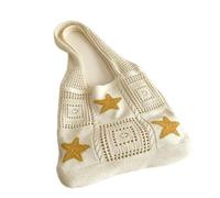CNWEUFT Crochet Tote Bag With Hollow Out Design Ocean Patterns For Beach Trips Daily Errands Summer Travel