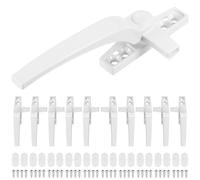 Cnwinu 10 PCS UPVC Window Handles,Universal Window Handle Replacement,White Aluminum Alloy Cockspur Window Handles for UPVC Windows,Left/Right Handles for Windows and Sliding Doors