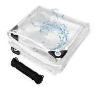 Cnwinu 1x2m Clear Tarpaulin Waterproof Heavy Duty,450g/m² Clear Waterproof Tarpaulin with Eyelets,0.35mm Windproof Tear Resistant PVC Tarp with Ropes for Garden Gazebo Balcony Greenhouse Chicken Coop