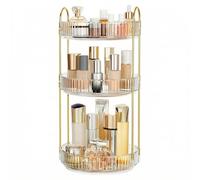 Cnwinu 360° Rotating Makeup Organiser, 3 Tier Transparent, Cosmetics & Skincare Spinning Organiser, High Capacity, Lacquered Finish