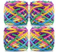 Cnwinu 4 Pack Chunky Yarn,Chunky Wool for Knitting 100g Balls,Multi-Colored Soft Chenille Yarn,Knitting Wool for Knitting&Crocheting Blanket,Cushion,Pet Beds,Bags,Hats,Scarves (Five Color)
