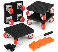 Cnwinu 9 Pack Furniture Sliders with Extended Furniture Lifter & 4 Spacers,360° Rotation Roller Dolly Furniture Moving Wheels,Heavy Duty Appliance Rollers for Moving Refrigerator,Sofa,Washing Machine