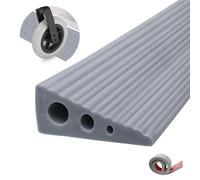 Cnwinu Rubber Wheelchair Ramp,Self Adhesive Non-Slip Threshold Ramps for Doorways,100x6.5x2.5cm Ramp,PVC Cuttable Threshold Strips for Doorways,Driveways,Steps,Scooters,Sweeper,Baby Stroller (Grey)