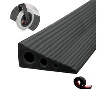 Cnwinu Rubber Wheelchair Ramp,Self Adhesive Non-Slip Threshold Ramps for Doorways,100x6.5x2.5cm Ramp,PVC Cuttable Threshold Strips for Doorways,Driveways,Steps,Scooters,Sweeper,Baby Stroller (Black)