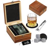 Cnwinu Whiskey Glass,Whiskey Stones and Glass,Coaster,Tweezer.Whisky Glass Set,Whisky Gift Set,Whiskey Tumblers,Men Gifts,Xmas Gifts, Personalised Gifts For Men,Dad Birthday Gifts (Single Cup)