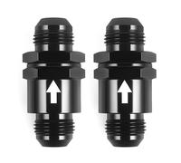 CNWZYMX AN8 One Way Non Return Check Valve 8AN to AN8 Male Flare Inline Fitting Aluminum Black 2PCS