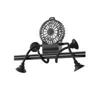 CNXMSY USB Desk Fan, Fun Robot Fan with Suckers, 3 Speeds Personal Rechargeable Portable Table Fan and Phone Stand 2 in 1 for Office, Travel and Cars, Black