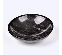 CNYANFEI 4" Black Orthoceras Fossil Stone Bowl for Storage, Jewelry, Entryway, Decorative Rock
