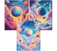 Cnyaunfi 3 Pack Earth Diamond Art Kits Adults, 5D Pink Diamond Painting Kit for Adults, Fun DIY Full Square Drill Crystal Gem Art Craft, Adults Paint by Diamonds Dots Home Wall Decor 70x90cm YF-3430