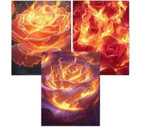Cnyaunfi 3 Pack Pink Diamond Art Kits Adults, 5D Black Diamond Painting Kit for Adults, Fun DIY Full Square Drill Crystal Gem Art Craft, Adults Paint by Diamonds Dots Home Wall Decor 70x90cm YF-3453