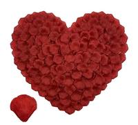 CNYMANY 2000 pcs Rose Petal, Dark-Red Artificial Flower Petal Fake Rose Petals for Romantic Night Anniversary Engagement Wedding Valentines Flower Decorations