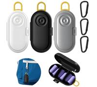 CNYMANY 3 pcs Earplug Cases, Mini Portable Earbud Case, Versatile Compartment Ear Plug Plastic Storage Holder Earplug Organizer Box for Camping Hiking - Yellow Hook
