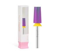 Cnynail Cnynail 3/32" Large Tapered Barrel Flat Bit Tungsten Carbide Nail Drill Bit Safety Bit for Gel & Acrylic Removal, 2- Way Rotating Efile Tip, Salon Electric File Accessory (XF Girt, Purple)