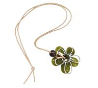 CNYTPE Big Flower Boho Pendant Necklace with Oversized Floral Charm | Cord Chain Design, Nature Inspired, Vintage Style, Festival & Vacation Wear, Women's Statement Jewelry