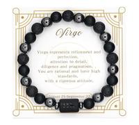 CNYTPE Zodiac Sign Bracelet for Men & Women - Matte Lava Hematite Stone Beads, 12 Constellation Lucky Charm Jewelry for Positive Energy & Protection Against Bad Luck, One Size, Obsidian, no gemstones