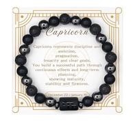CNYTPE Zodiac Sign Bracelet for Men & Women - Matte Lava Hematite Stone Beads, 12 Constellation Lucky Charm Jewelry for Positive Energy & Protection Against Bad Luck, One Size, Obsidian, no gemstones