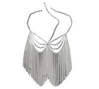 CNYUON Rhinestone Tassel Veil Masks Full Face Women Chains Mask Masquerade Dance Party Performance Sexy Facial Accessories(Style05)