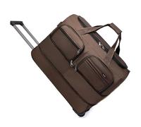 CNYUON Rolling Duffel Bag with Wheels Large Capacity Trolley Bags with Wheels Wheeled Bag Foldable Oxford Luggage Travel Suitcase Rolling Bags Travel Luggage for Travel, Work(Brown,20")