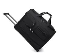 CNYUON Rolling Duffel Bag with Wheels Large Capacity Trolley Bags with Wheels Wheeled Bag Foldable Oxford Luggage Travel Suitcase Rolling Bags Travel Luggage for Travel, Work(Black,28")