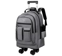 CNYUON Rolling Duffel Bag with Wheels Travel Trolley Bag with Wheels Men Rolling Luggage Wheeled Backpack Business Trolley Pack Suitcase Carry Luggage for Travel, Work(Gray)