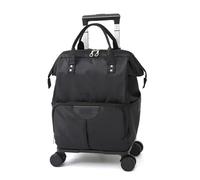 CNYUON Rolling Duffel Bag with Wheels Travel Trolley Bags Women Wheeled Bag Backpack with Wheels Oxford Large Capacity Travel Rolling Luggage Suitcase Bag for Travel, Work(Black,Large)