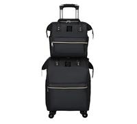CNYUON Rolling Duffel Bag with Wheels Trolley Backpack Carry on Luggage Bags Women Rolling Wheeled Backpacks Trolley Bag with Wheels Oxford Travel Suitcase for Travel, Work(Black)