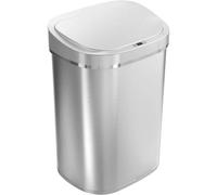 CNYUON Touchless Trash Can Automatic Touchless Infrared Motion Sensor Trash Can, 21 Gal 80L, Heavy Duty Stainless Steel Base (Oval, Silver/Brush Lid) Touchless Trash Can