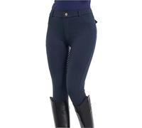 CNYUON Women's Horse Riding Pants Full-Seat Breeches Equestrian Schooling Tights Outdoor Sportswear Knight Equipment Clothes Riding Pants(Blue,S)