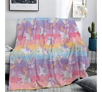 Cnyvbed Unicorns Rainbow Cute Kids Throw Blanket Unicorns Star Glow in The Dark Blankets For 2 3 4 5 6 7 8 9 10 Years Old Girls Boys Teens 50x60