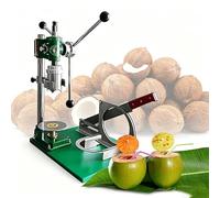 Co-conut Opener Machine, Labor-Saving Lever Co-conut Opener Machine, Stainless Steel Desktop Co-conut Peeler, Stable Slot Base No Shaking, 2.36" Opening for Juice Shop Kitchen Bar(3-Handle)