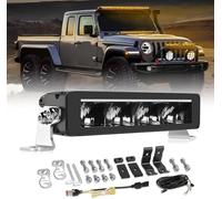 CO LIGHT 10 Inch LED Light Bar, 12/24v LED Bar with Amber/White DRL, Driving Light for Off Road Tractors 4x4 Vehicles Truck, Super Bright 40W 8000LM IP68, with Wire Harness