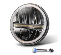 CO LIGHT 1PC 7 Inch Motorcycle LED Headlight Amber Turn Signal White DRL High/Low Beam Compatible with Electra Glide Street Glide Fat Boy Road King Heritage Softail Switchback Headlamp