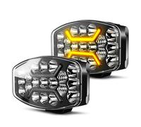 CO LIGHT 2PC 10inch Round LED Work Light with Amber/White DRL, 12/24v Off Road Driving Lights Spot Flood Combo Beam, 150W 35000LM Waterproof for Truck Tractor UTV SUV Boat Construction Vehicle