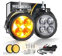 CO LIGHT 3.5 Inch LED motorcycle auxiliary headlight Amber/white two-tone LED fog lights with 9 modes Includes wiring harness and bracket Compatible for motorcycles, SUV, Truck, ATV