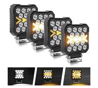 CO LIGHT 4PCS 4 inch Square LED Work Light 15000LM 12V-24V IP68 Waterproof/Dustproof Suitable for Truck, UTV, ATV, Off-Road, Construction Vehicles