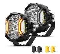 CO LIGHT 5 Inch LED Work Light, 3 Sides Shooter 270° Auxiliary Ditch Light with Amber DRL, Off Road Driving Light 17500LM Spot Flood Combo 12v/24v for Off-Road Trucks, Pickups,Cars,Tractors (2Pcs)