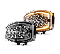 CO LIGHT Round LED Work Light 2PC,75W, 25000LM, IP68,White-Amber Daytime Running Lights Long Range LED Truck Headlight 12v 24v for Car Truck, Tractor