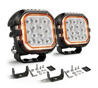 CO LIGHT Square LED Work Light Flood Beam for Offroad/Truck/Tractor/Car/Pickup/4x4/ATV/UTV/Excavator/Trailer/Lorry, 120W 12V/24V Super Bright