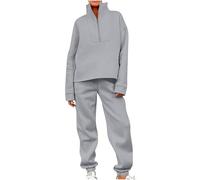 Co Ord Sets for Women Two Piece Tracksuit Set Half Zip Up Sweatshirt Turtle Neck Tops with Elastic Waist Jogging Bottoms Sweatpants Fall Winter Sweatsuit Outdoor Sportwear Hiking Loungewear