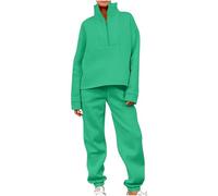 Co Ord Sets for Women Two Piece Tracksuit Set Half Zip Up Sweatshirt Turtle Neck Tops with Elastic Waist Jogging Bottoms Sweatpants Fall Winter Sweatsuit Outdoor Sportwear Hiking Loungewear