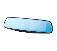 Co-Pilot CPDVR3 1080P Full HD LCD Rear-View Mirror Car Video Recorder Dual Camera System, 4.3 Inches - Black
