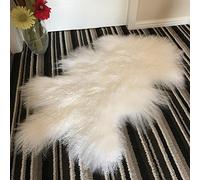 Co-sy Pure White Tibetan Mongolian Sheepskin Hide Long Wool Fur Pelt Rug 60cm x 90cm