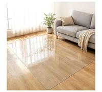 Co-Work Shared Space Clear 48"x82" PVC Desk Chair Mat For Freelancer Remote Workstations, 0.08''(2mm) Thick Flexible Trimmable Anti-Scratch Floor Cover