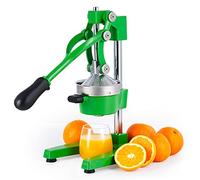 CO-Z Cast-Iron Manual Citrus Juicer Press, Heavy Duty Commercial Orange, Lemon, Lime & Pomegranate Squeezer, 6 kg Countertop Hand Juice Extractor with 304 SS Strainer for Home, Café & Bar, Green
