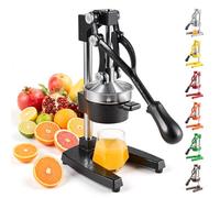 CO-Z Cast-Iron Manual Citrus Juicer Press, Heavy Duty Commercial Orange, Lemon, Lime & Pomegranate Squeezer, 6 kg Countertop Hand Juice Extractor with 304 SS Strainer for Home, Café & Bar, Black