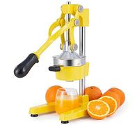 CO-Z Cast-Iron Manual Citrus Juicer Press, Heavy Duty Commercial Orange, Lemon, Lime & Pomegranate Squeezer, 6 kg Countertop Hand Juice Extractor with 304 SS Strainer for Home, Café & Bar, Yellow