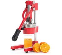 CO-Z Cast-Iron Manual Citrus Juicer Press, Heavy Duty Commercial Orange, Lemon, Lime & Pomegranate Squeezer, 6 kg Countertop Hand Juice Extractor with 304 SS Strainer for Home, Café & Bar, Red